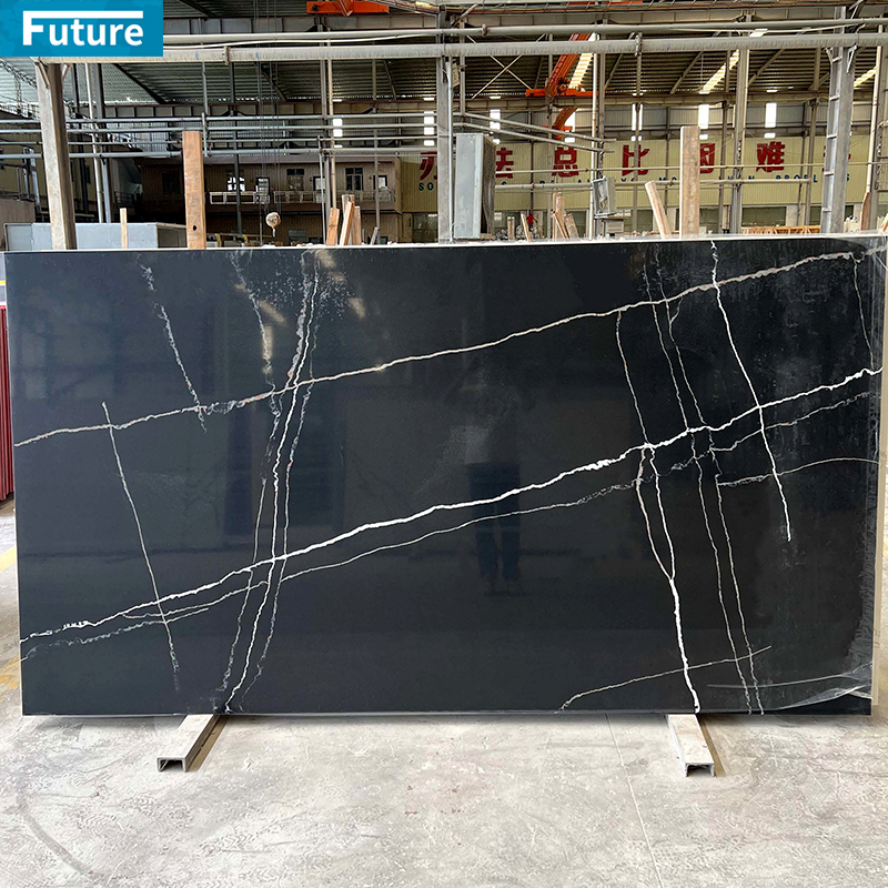 Wholesale Customize Size Modern Black Quartz Artificial Ston