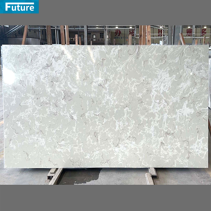 Cheapest Price Pure White Quartz Artificial Stone Slab for K