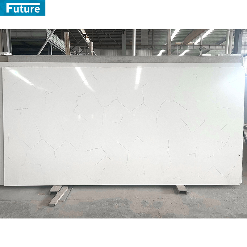 Wholesales 18-30 mm White Quartz Stone Slab 3200 * 1600mm Ar