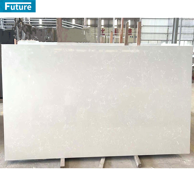 Customize Low Silica Stone Pure White Calacatta Artificial Q