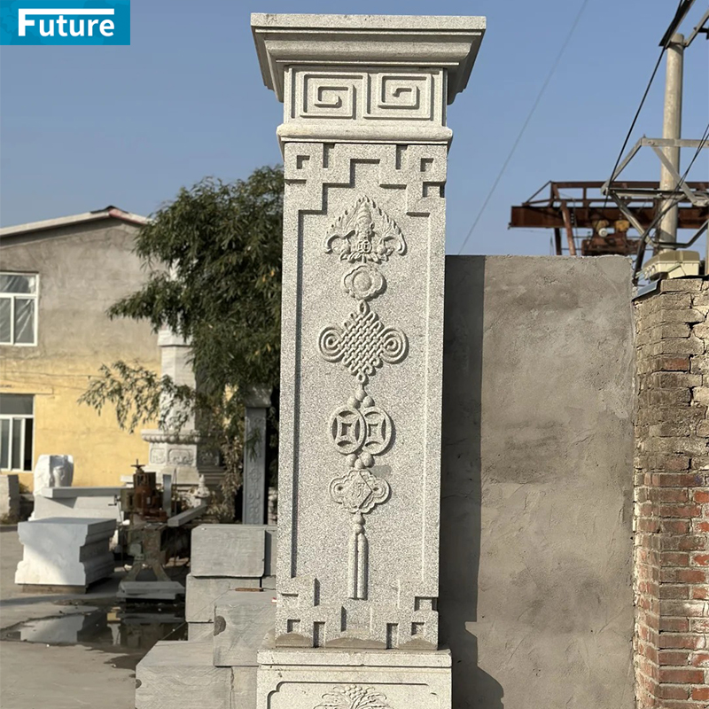 Customize Size Shape Chinese Style Royal Marble Pillar for H