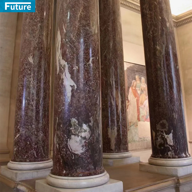 Customize Luxury Modern Interior Rosso Red Marble Roma Colum