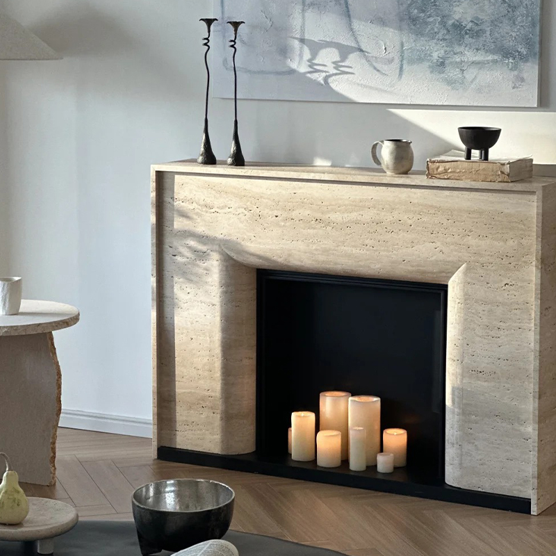 Travertine Fireplace