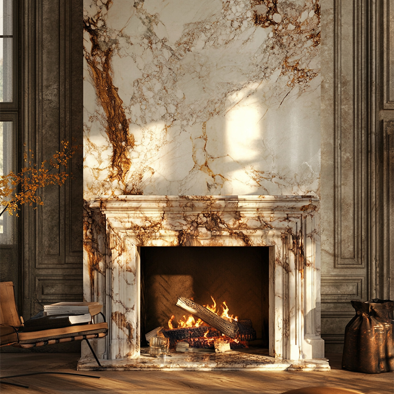 marble fireplace