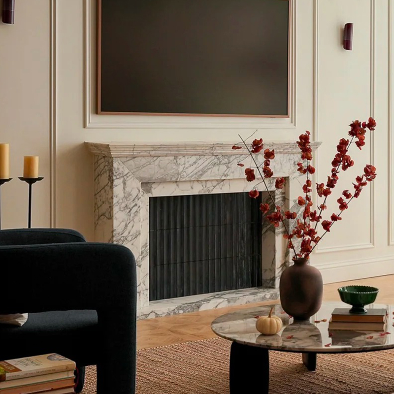 marble fireplace