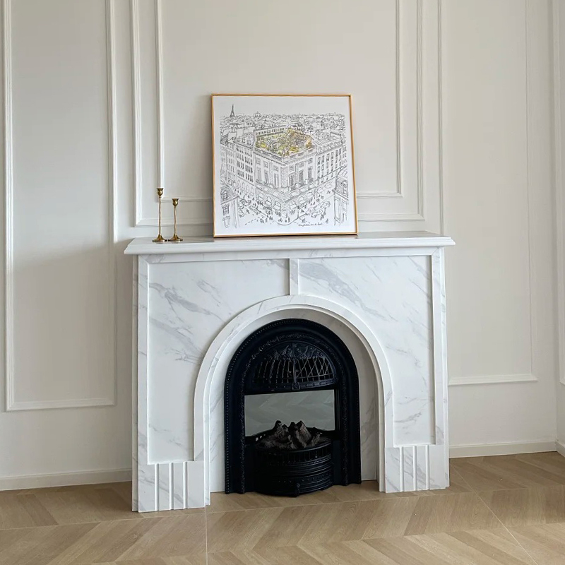 Living Room Customized Marble Mantel Modern Styl