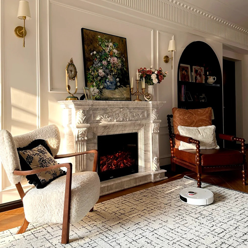 marble fireplace