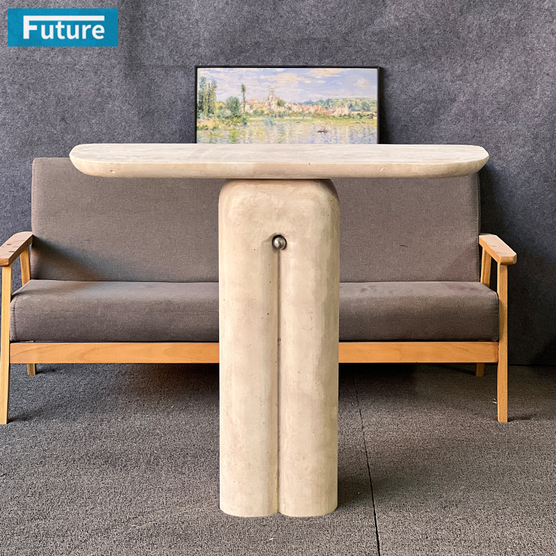 travertine console table