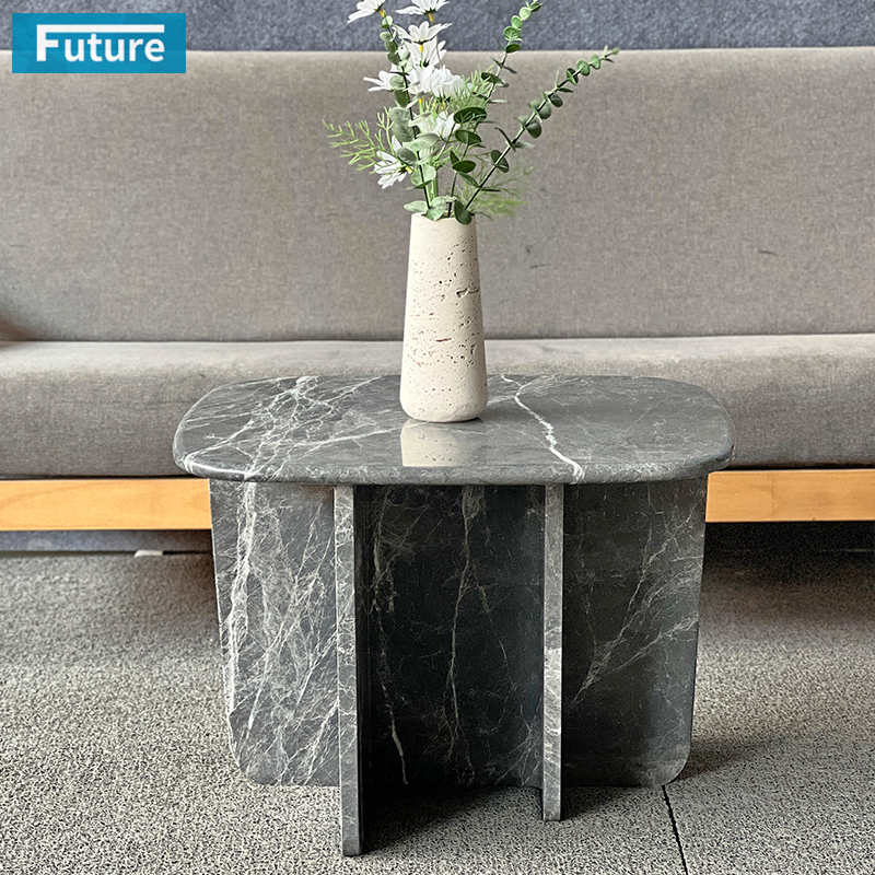 grey marble side table