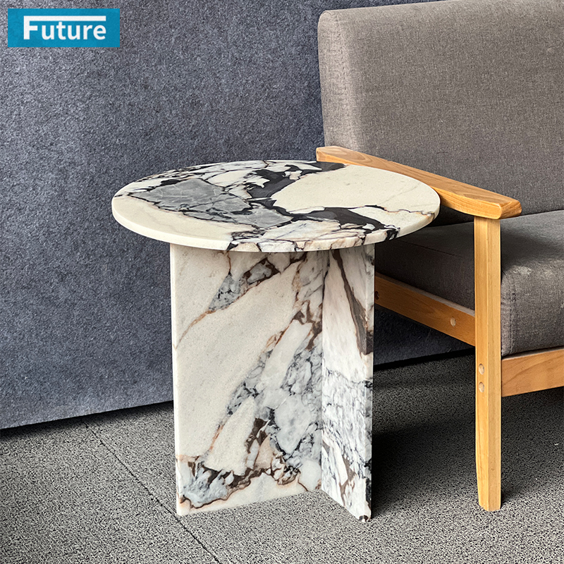 OEM/ODM Luxury Style Elephant White Marble Side Tea Table fo