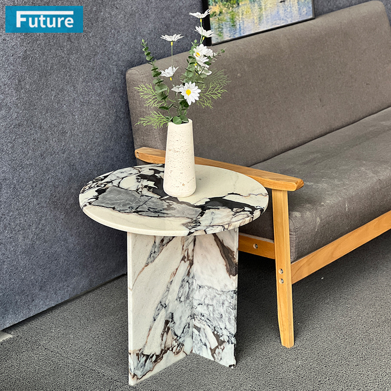 Elephant White Marble Side Tea Table