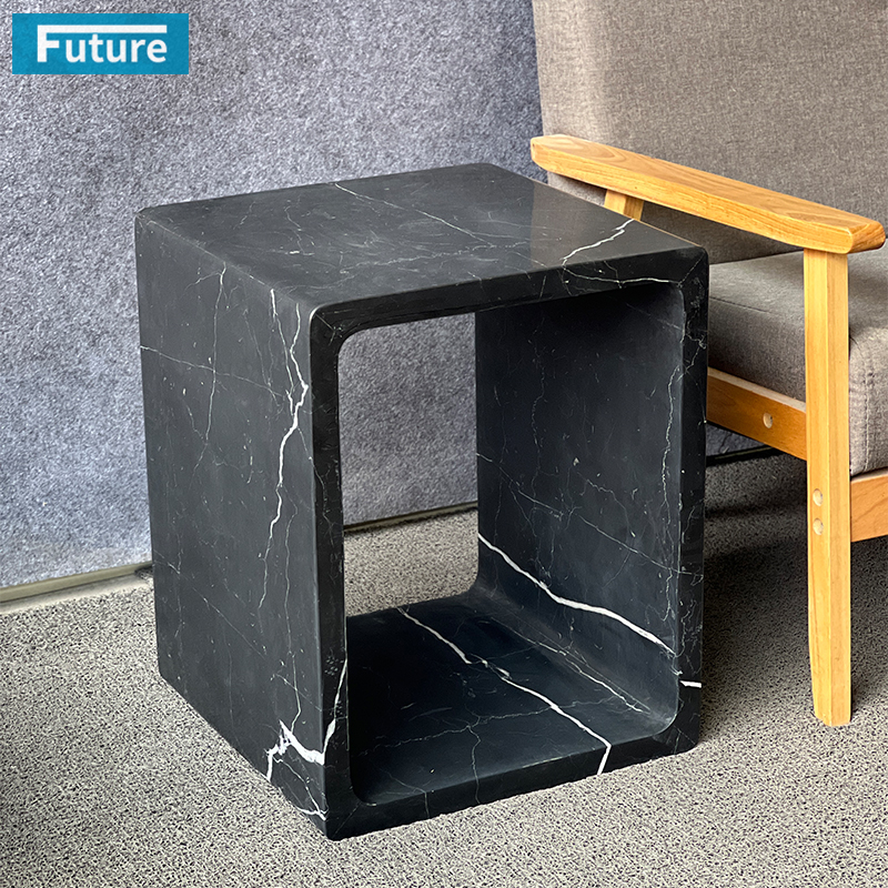 Black Marqulina Marble Side Tea Table