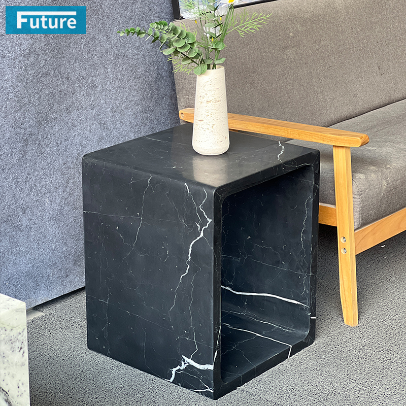 Luxury Style Nero Black Marqulina Marble Side Tea Table for 