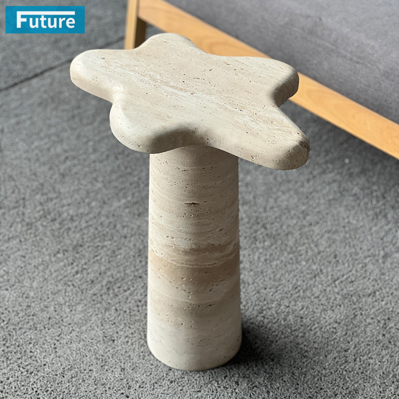 Berige Travertine Side Table