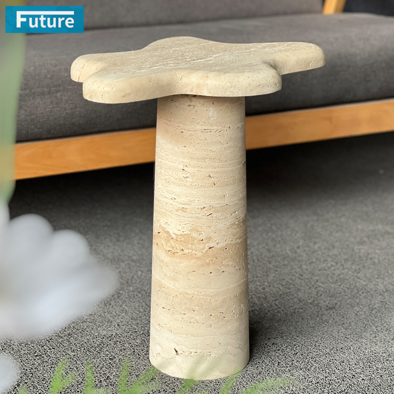 Berige Travertine Side Table