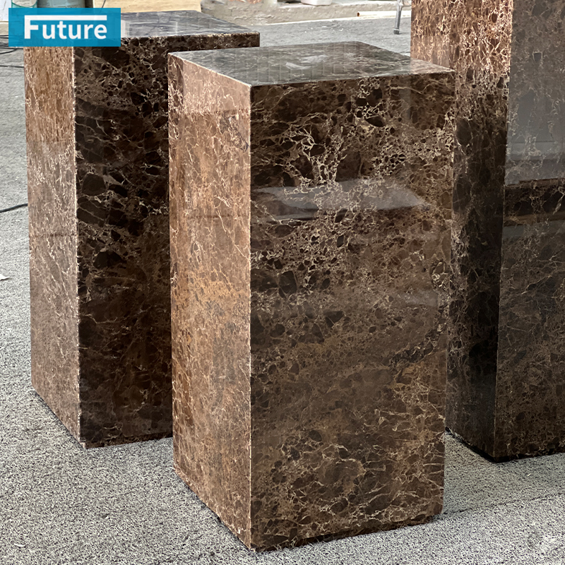 Emperador Dark Brown Marble Side Table