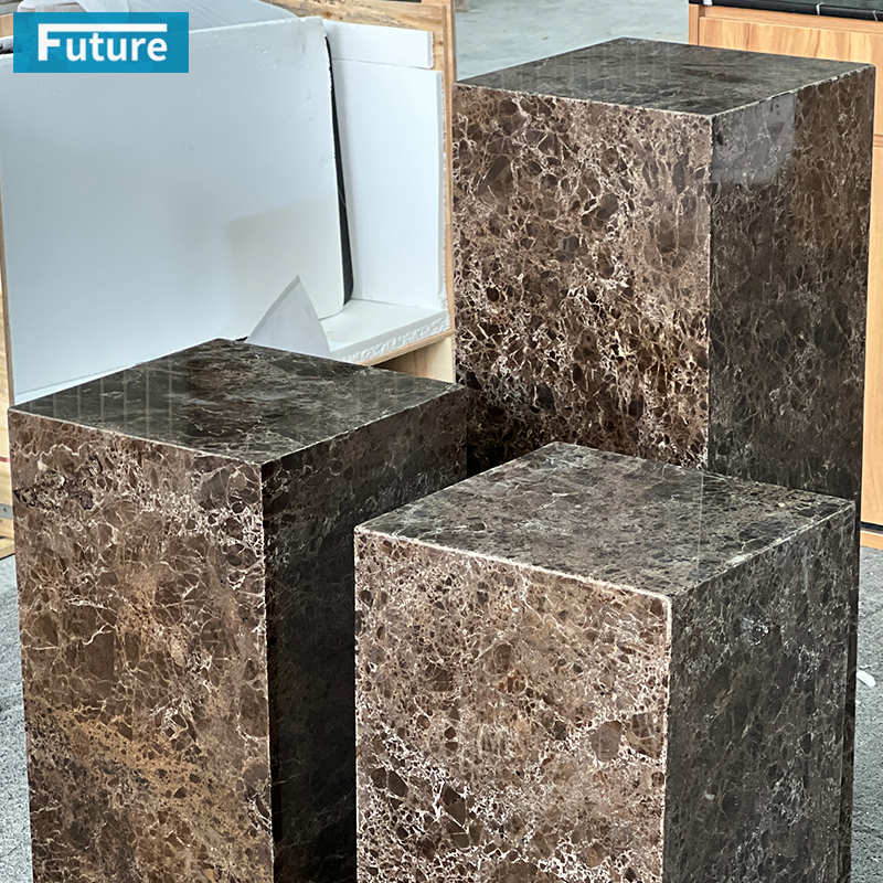 Emperador Dark Brown Marble Side Table