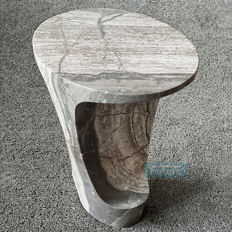 Venice Light Brown Marble Side Table