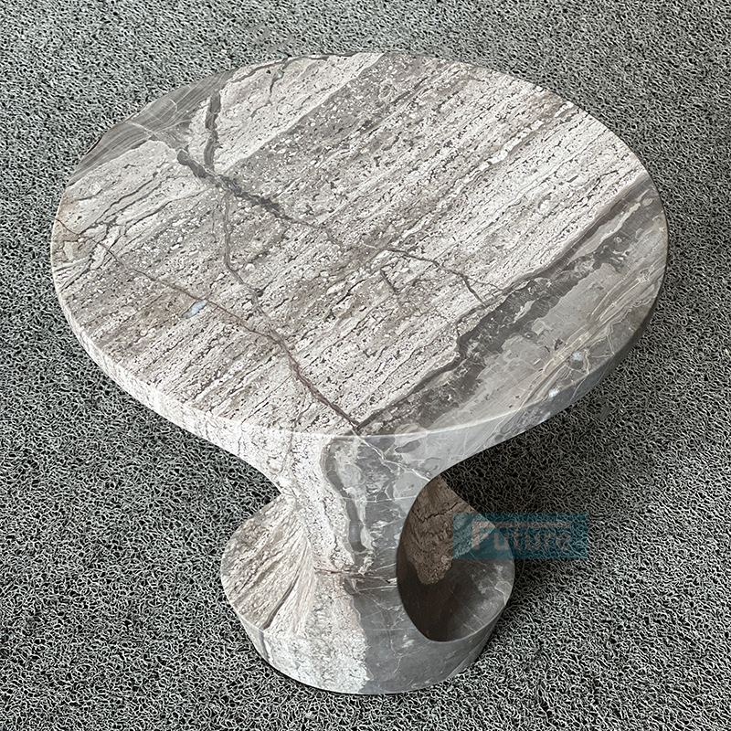 Venice Light Brown Marble Side Table