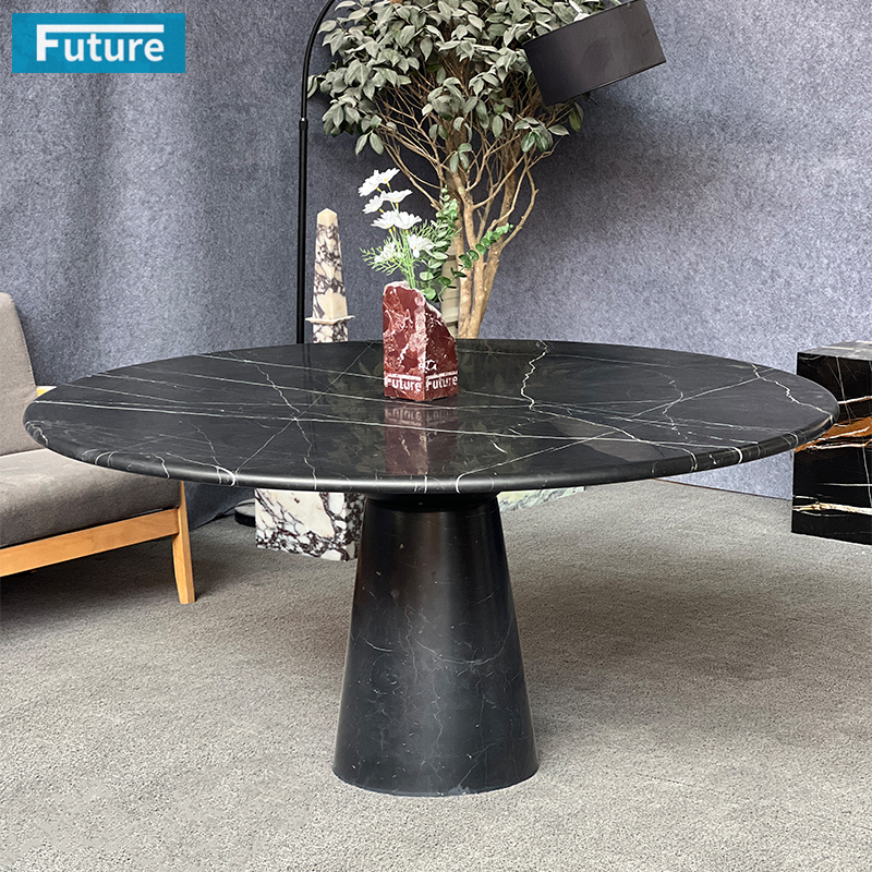 Black Marqulina Marble Dining Table