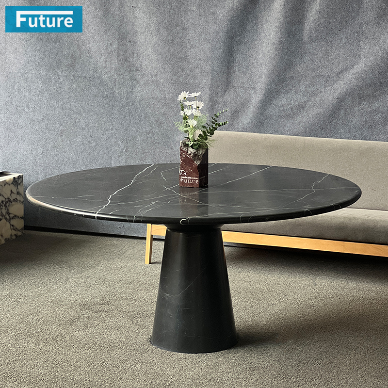 Black Marqulina Marble Dining Table