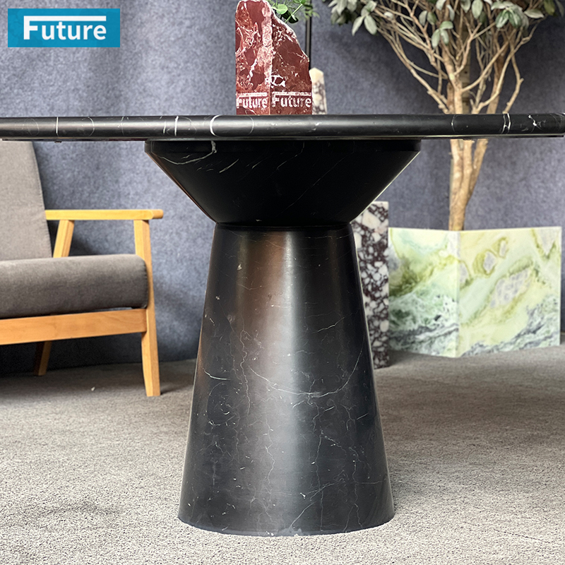 Black Marqulina Marble Dining Table