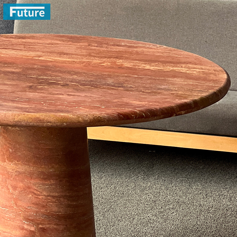 Red Travertine Dining Table
