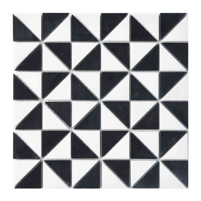 Luxury Customzie Size Shape Black and White Color Mosaic Til