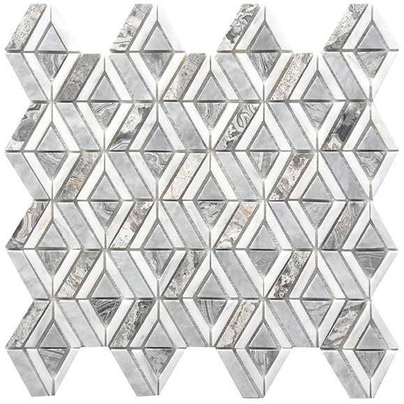 Wholesale Modern 3D Irregular Cube Glass Mosaic 