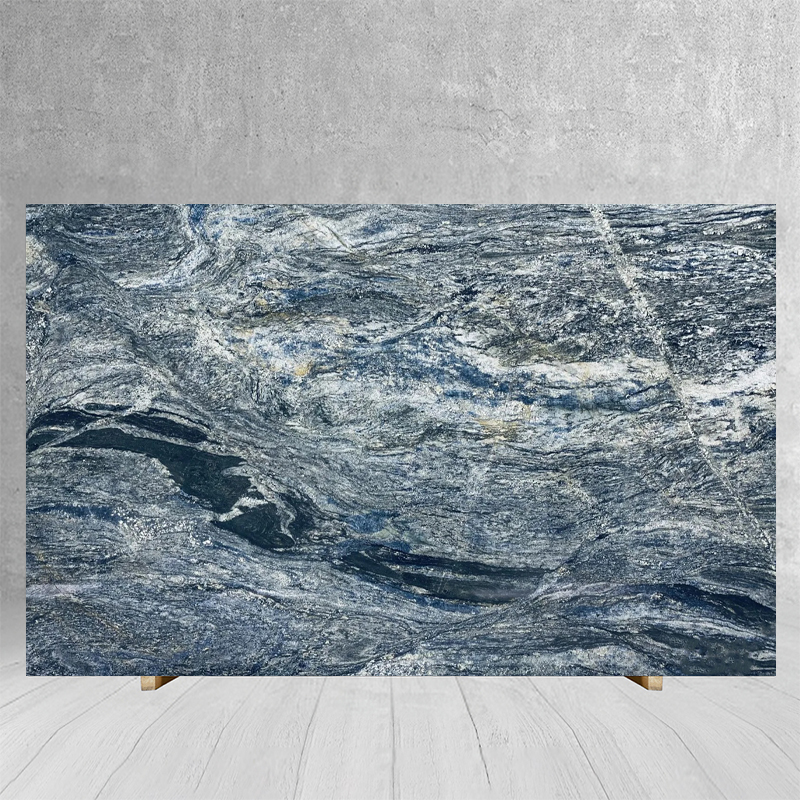 Luxury Royal Milky Way Blue Marble Slab for Exterior Interio