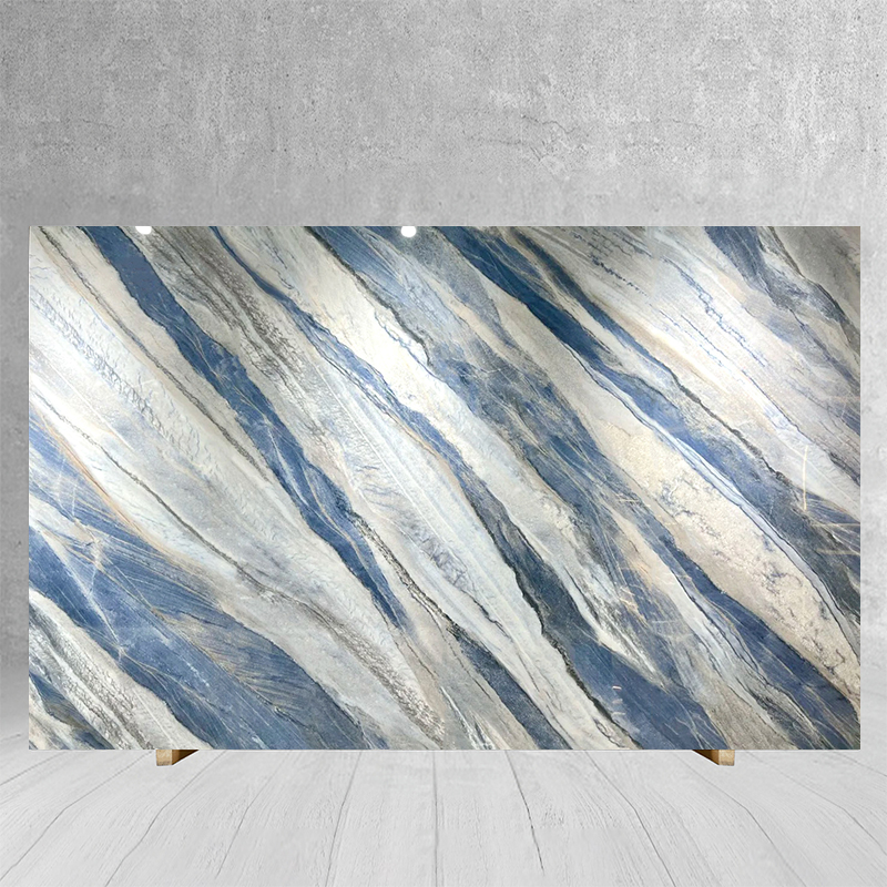 Natural Stone Royal Blue Marble Slab for Exterior Interior W