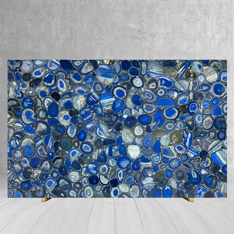 Natural Blue Agate Stone Marble Slab Large Size High Quality