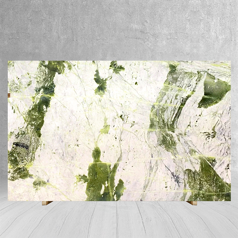 Natural Luxury Customiz Size Clivia Green Marble Slab for Ki