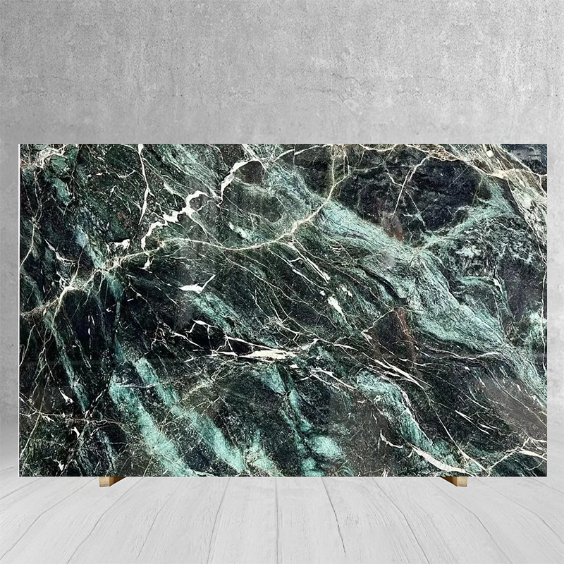 Natural Stone Verde Green Marble Slab for Kitchen Countertop