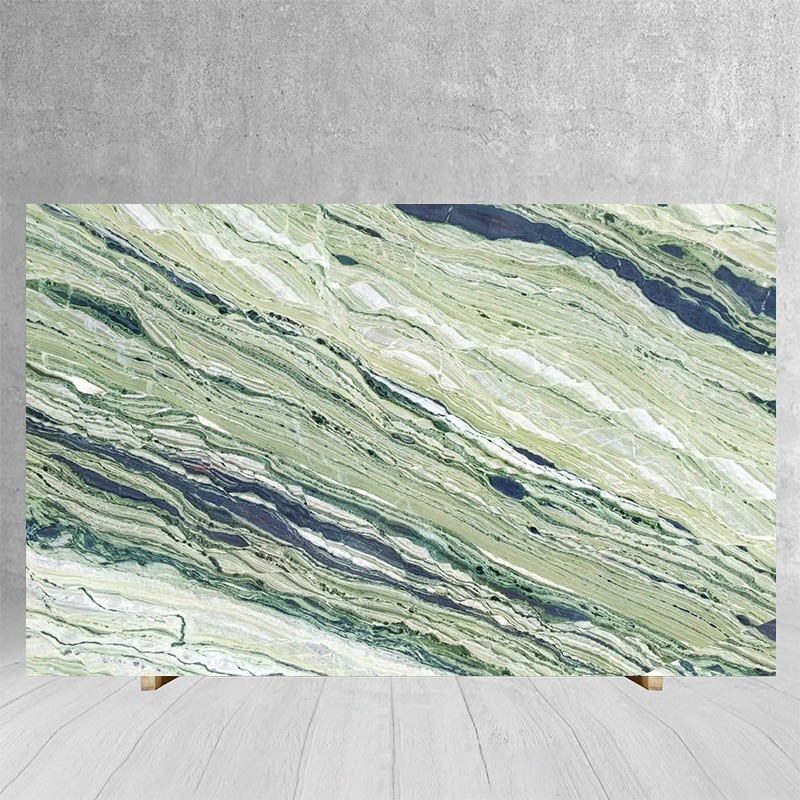 100% Natural Stone Luxury Customiz Size Cloud Jade Green Mar