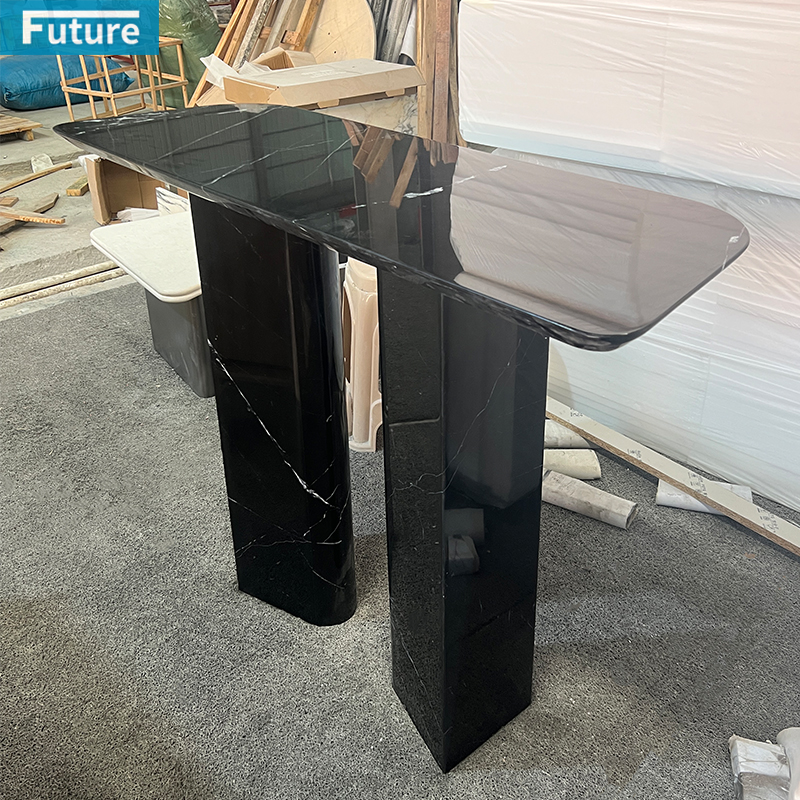 Nero Black Marqulina Marble Console Table