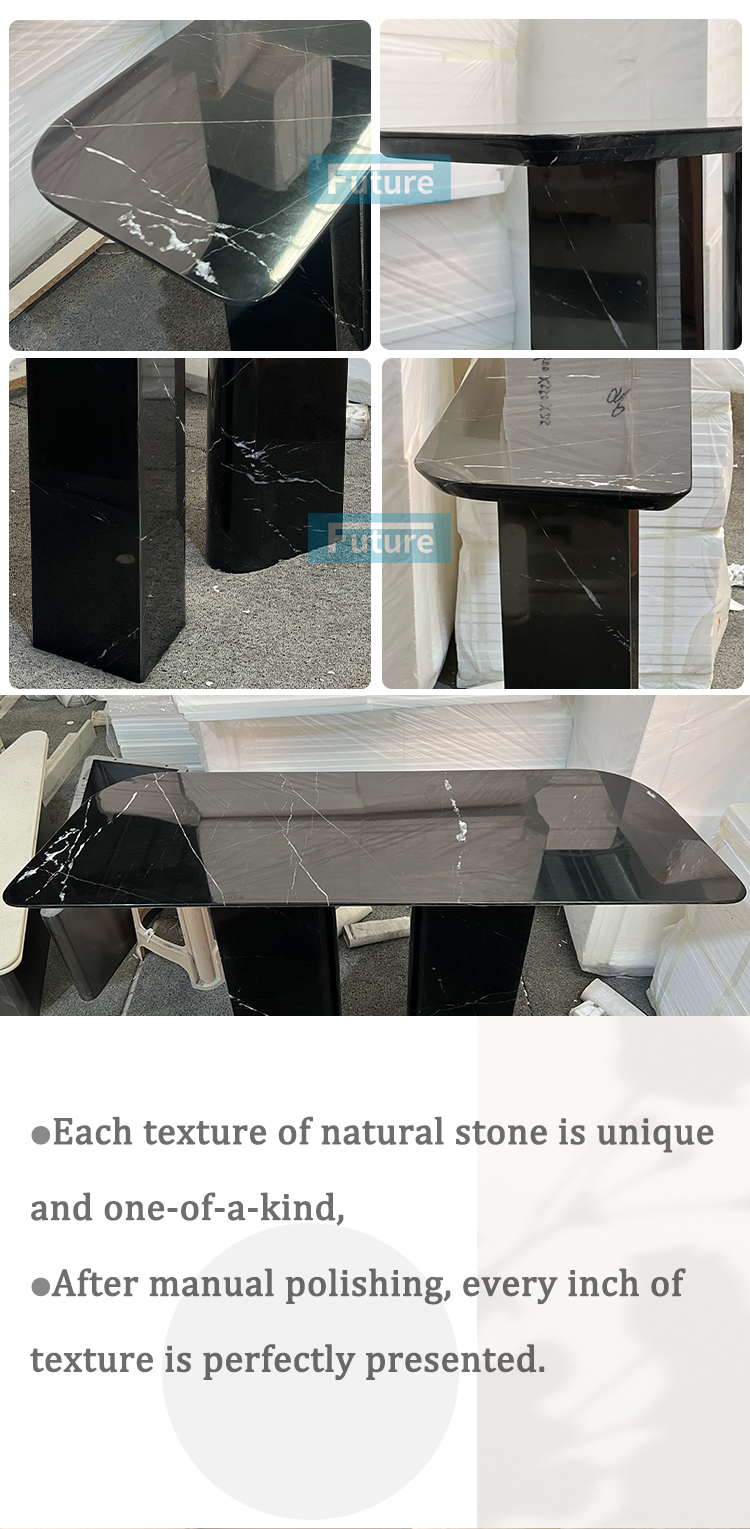 Nero Black Marqulina Marble Console Table