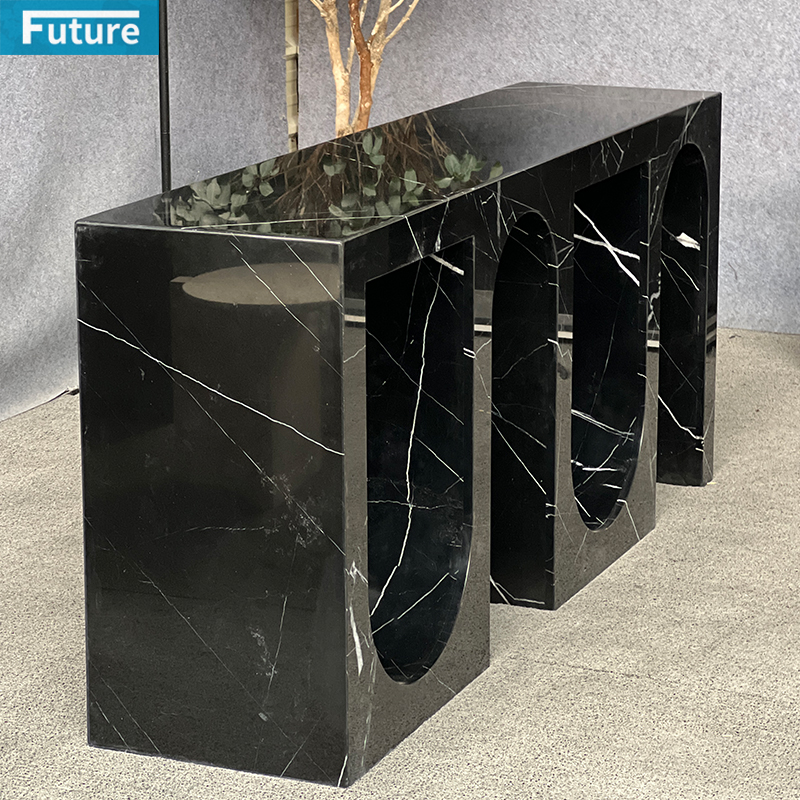 Nero Black Marqulina Marble Console Table