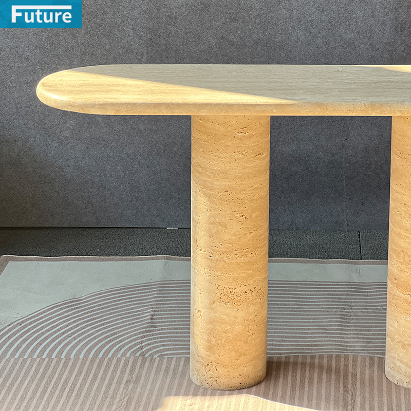 Beige Travertine Console Table