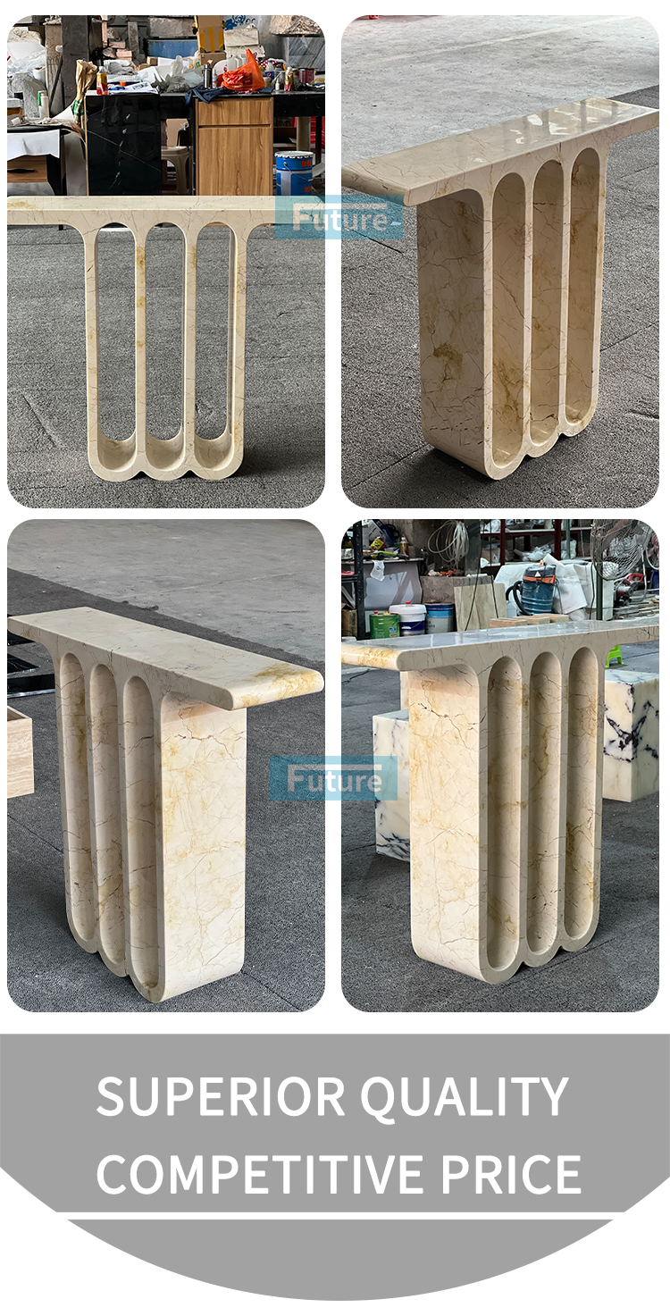Sofitel Gold Marble Console Table