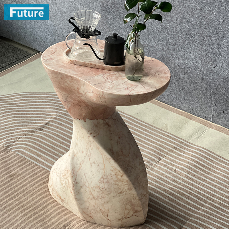 Cream Rose Marble Side Table
