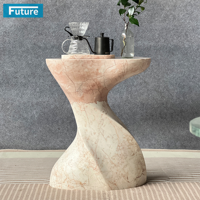 Cream Rose Marble Side Table