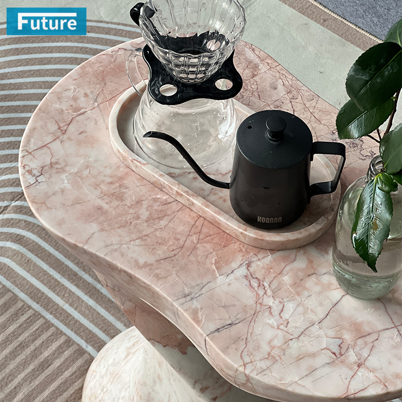 Cream Rose Marble Side Table