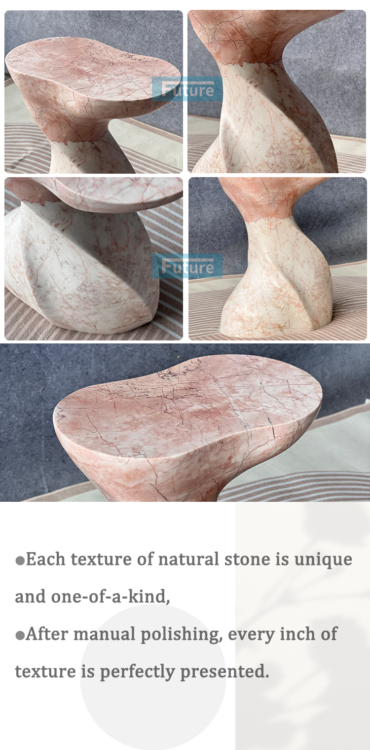 Cream Rose Marble Side Table