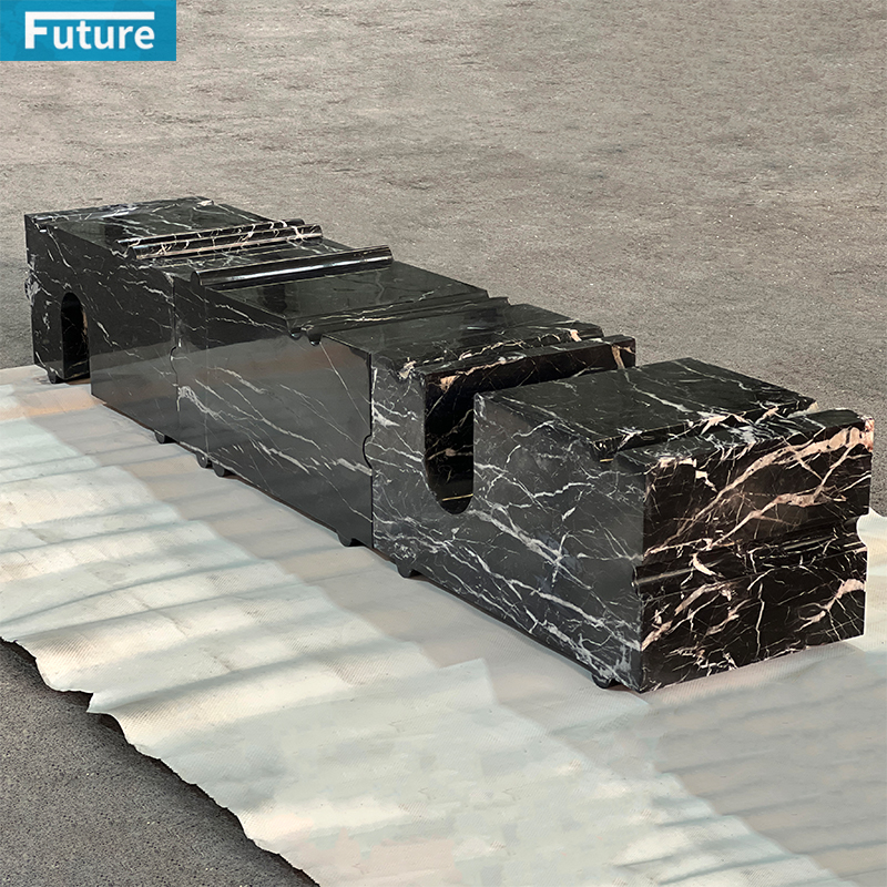 Natural Nero Black Marqulina Marble Side Table f
