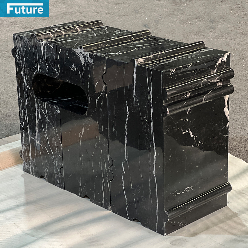 Black Marqulina Marble Side Table