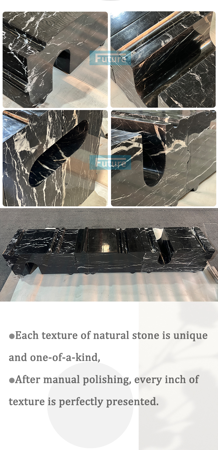 Black Marqulina Marble Side Table