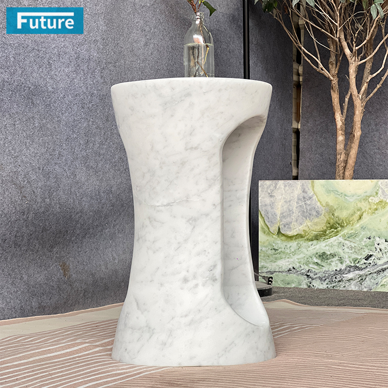  Carrara White Marble Side Table