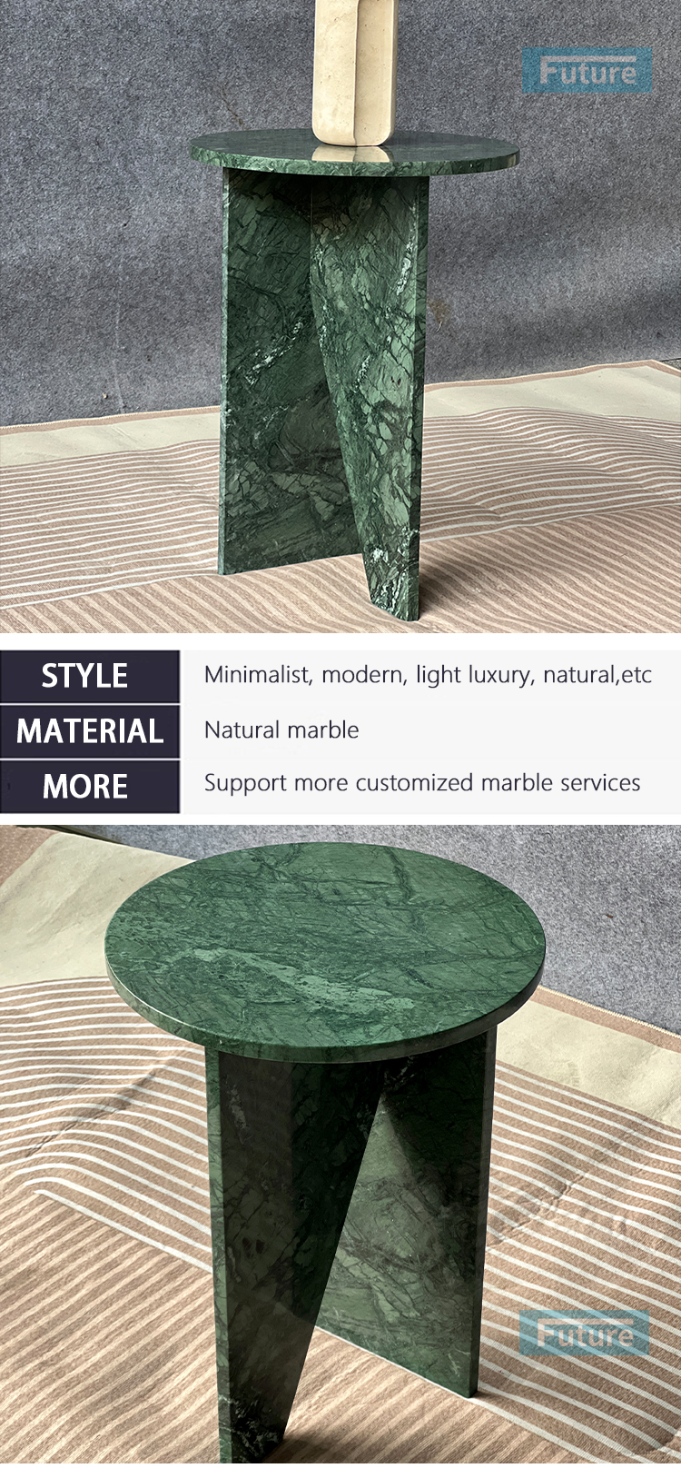 Verde Green Marble Side Table