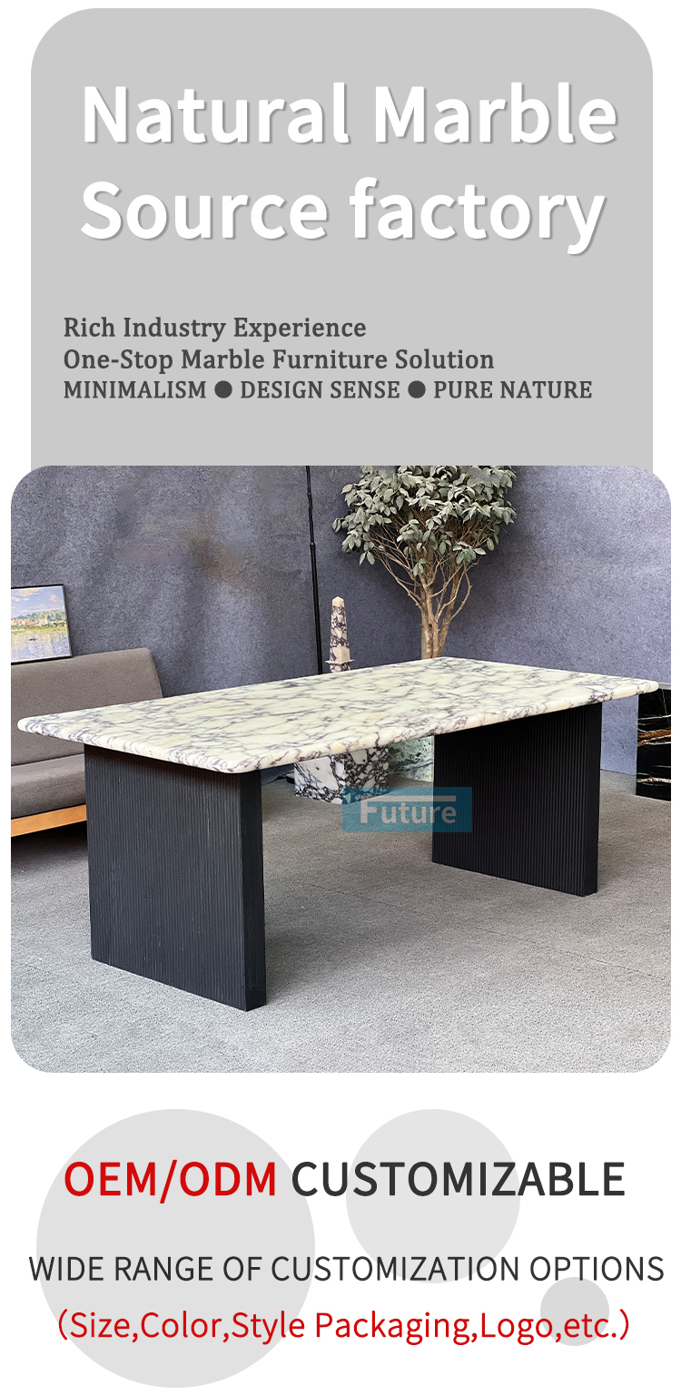 calacatta viola marble dining table